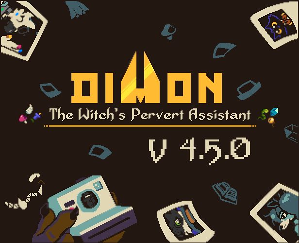 Cover art for Dimon - The Witch's Pervert Assistant v0.4.5, an adult visual novel by Dimon