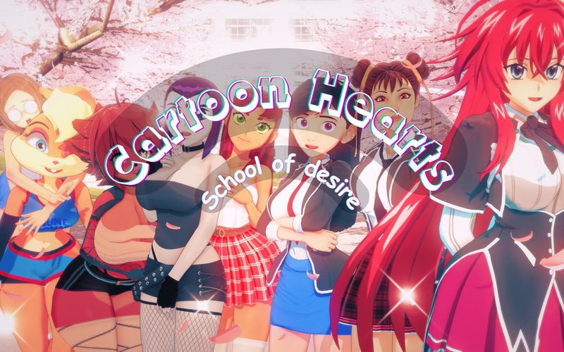 Cover art for Cartoon Hearts School of Desire v0.4, an adult visual novel by RealRetr0