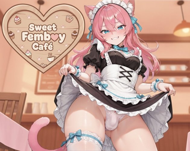 Cover art for 🍰 Sweet Femboy Café ☕, an adult visual novel by Succubus Lair